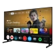 Arçelik A 750 D Ultra HD 4K TV, siyah çerçeveli ekranında Google TV arayüzü ve uygulamalar gösteriliyor