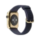 Apple Watch Edition 42 mm akıllı saat, 18 ayar sarı altın kasa ve gece mavisi klasik tokalı kayışyla sunuluyor