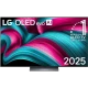 LG OLED65C54LA Ultra HD 4K OLED TV ekranında renkli dalga tasarımı, vitrinde sergileniyor