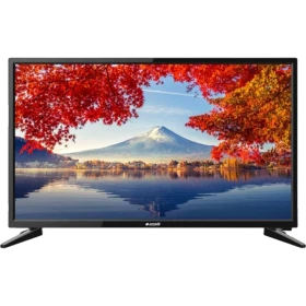 Arçelik A24L 5845 4BE HD Ready LED televizyon, siyah çerçeveli ekranında dağ ve göl manzarası gösteriyor