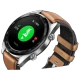 Huawei Watch GT Classic 46.5 mm gri akıllı saat, kahverengi deri kayış ve GPS sağlık ekranıyla
