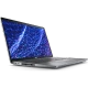Dell Latitude 5530 N201L553014EMEA gri iş ve ofis laptopu, mavi ağ desenli ekran ve yan portlar açık.