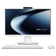 Asus V440VA masaüstü bilgisayar, beyaz ekran, klavye ve fare ile birlikte önden görünüm