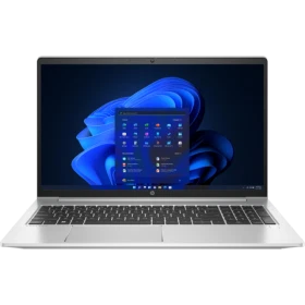 HP ProBook 450 G9 6F272EA gümüş iş ve ofis laptopu açık ekranlı vitrin görünümü