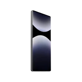 Xiaomi Redmi Note 14 Pro siyah akıllı telefon, kavisli ekran ve ortada ön kamera deliğiyle önden görünüm
