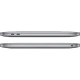 Apple MacBook Pro M2 13.3 inç gri laptop, ince yan profil ve bağlantı noktalarıyla yandan görünüm