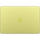 Apple MacBook Neo sarı laptop, üst kapak görünümü ve ortada Apple logosu ile sade tasarım