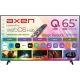 Axen AX65QMN252-0276 Ultra HD 4K LED televizyon, webOS Hub arayüzü ve kumandasıyla önden görünüm