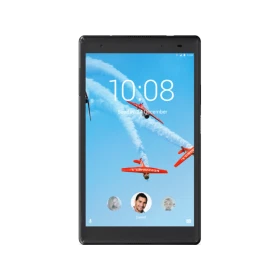 Lenovo Tab 4 Plus 8 inc siyah tablet; uçaklı ana ekran görüntüsüyle vitrin ürünü.
