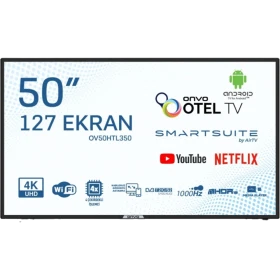 Onvo OV50HTL350 Ultra HD 4K, 50 inç siyah çerçeveli LED akıllı televizyon
