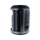Apple MacPro MQGG2TU A masaüstü bilgisayar, siyah silindirik kasa ve bağlantı portlarıyla