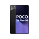 Siyah Poco X6 Neo akıllı telefon, önden ekran ve arkada çift kamera modülüyle yan yana görünümde
