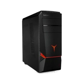 Lenovo Legion Y720T-34IKH siyah masaüstü bilgisayar kasası, kırmızı aydınlatmalı ön panel
