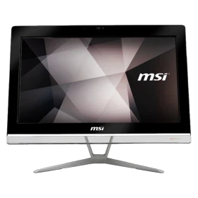 MSI PRO 20EXTS 8GL-051XEU masaüstü bilgisayarın önden görünümü, siyah çerçeveli hepsi bir arada tasarım