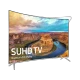 Samsung 55KS8500 Ultra HD 4K LED televizyon, kavisli dağ manzaralı ekran ve Quantum Dot Display vurgusu