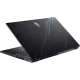 Acer Nitro V 15 ANV15-51-54UY siyah oyuncu laptop, yarı açık kapak tasarımı ve ince kasasıyla yandan görünüm