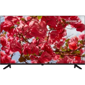 Grundig 43 GEF 6930 A Full HD LED televizyon, siyah çerçeveli ekranda kırmızı çiçek görüntüsü