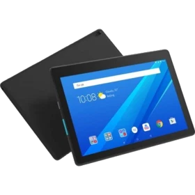 Lenovo Tab E10 siyah tablet, 3 GB RAM 32 GB depolama; TB-X104F1 ZA4F0006TR modeli vitrinde görünüyor.