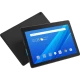 Lenovo Tab E10 siyah tablet, 3 GB RAM 32 GB depolama; TB-X104F1 ZA4F0006TR modeli vitrinde görünüyor.