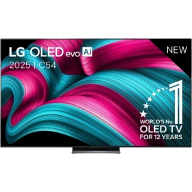 LG OLED83C54LA Ultra HD 4K OLED TV, canlı renkli soyut arka planla vitrin görseli, genel renk