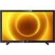 Philips 24PFS5505 Full HD FHD LED televizyon, siyah çerçeveli ekranda sarı ışık halkaları görünüyor