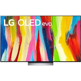 LG OLED65C24LA Ultra HD 4K OLED televizyon ekranında renkli canlı görüntüler, vitrinde kullanıma uygun.