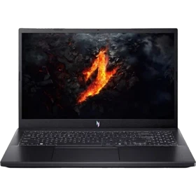 Acer Nitro V 15 ANV15-41 siyah oyuncu laptop, açık ekranlı önden görünüm ana ürün vitrini
