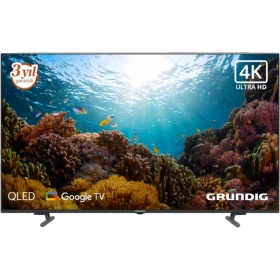 Grundig Madrid 75 GJQ 9250 Ultra HD 4K LED televizyon, siyah çerçeveli ekranında mercan resifi görüntüsü