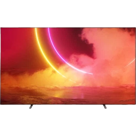 Philips 65OLED805 Ultra HD 4K OLED televizyon; canlı renklerle gökyüzü sahnesi ekrana yansıtılır.