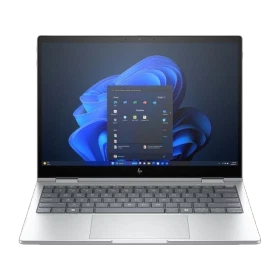 HP EliteBook 8 Flip G1i 13 AI gümüş iş laptopu; açık klavye ve Windows arayüzü görünen vitrin görünümü