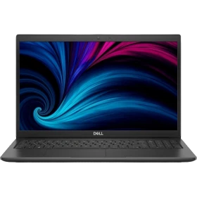 Dell Latitude 3520 N018L352015EMEA siyah iş ofis laptop ekranında mavi soyut arka planlı ön görünüm