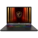 MSI Vector 17 HX AI A2XWHG-081TR koyu gri oyuncu laptop; RGB aydınlatmalı klavye ve ejderha logosu ekranda.