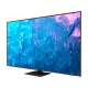 Samsung 85Q70C Ultra HD 4K QLED TV, genel siyah tasarım ve canlı mavi-mor ekran görüntüsü