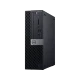 Dell OptiPlex 7060 N027O7060MT-U Mini Tower siyah masaüstü bilgisayar, önden ve yandan görünüm
