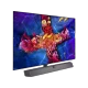 Philips 77OLED937 Ultra HD 4K OLED televizyon, ince ekran stand ile renkli çiçek manzaralı gösterim