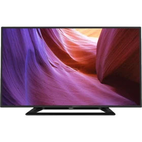 Philips 48PFK4100 Full HD FHD LED televizyon, siyah çerçeveli ekranda renkli görüntü ile vitrin sunumu