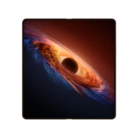 Honor Magic V6 kırmızı akıllı telefon, katlanabilir geniş ekran ve uzay temalı duvar kâğıdıyla önden görünüm