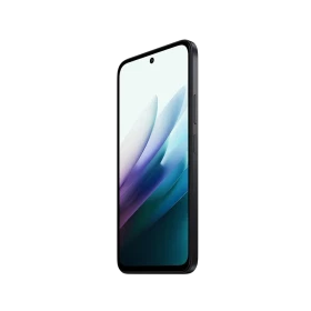 Xiaomi Redmi 15 siyah akıllı telefon, ince çerçeveli ekran ve orta delikli ön kamera tasarımıyla önden görünüm