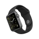 Apple Watch Sport 38 mm uzay grisi alüminyum kasalı, siyah spor kordonlu akıllı saat